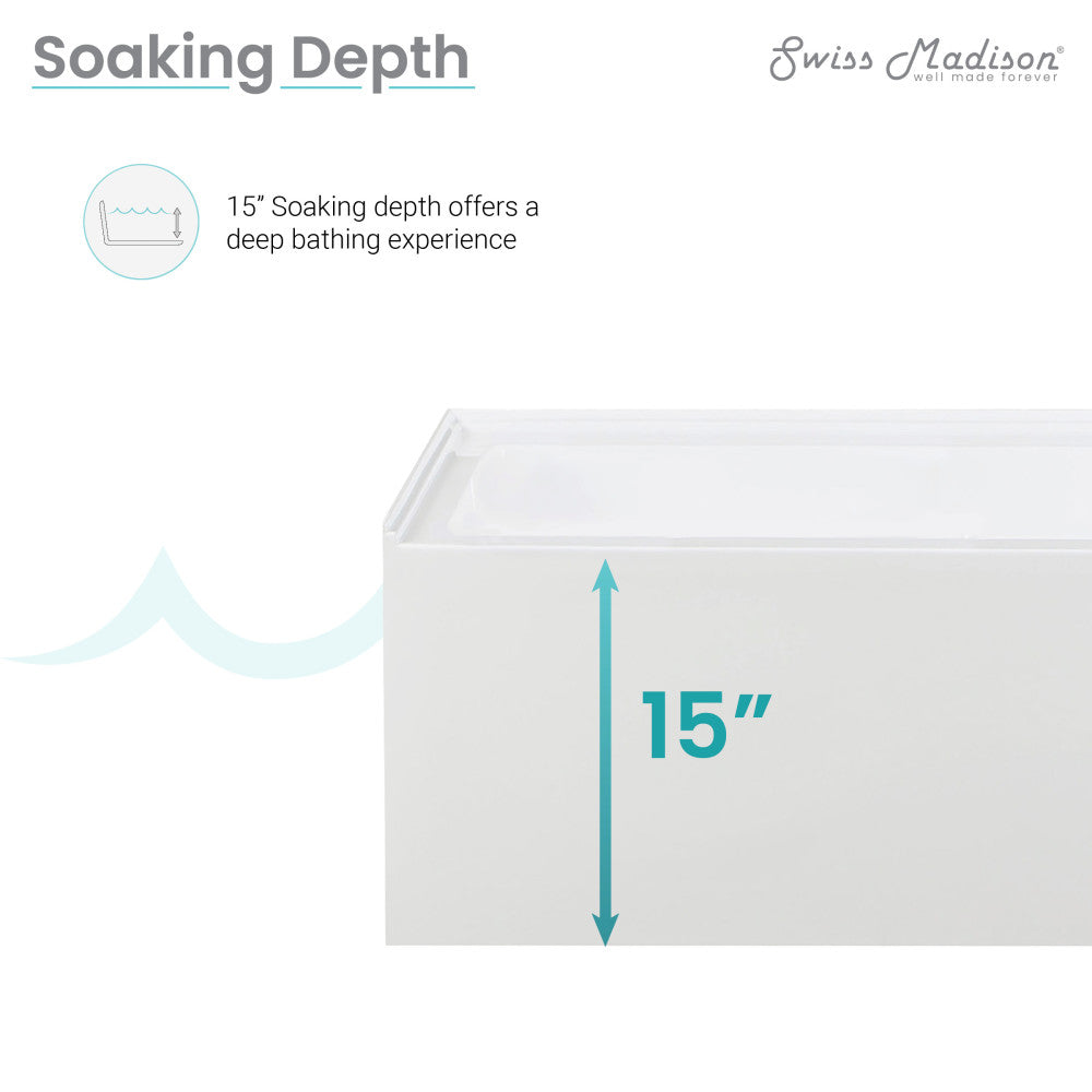 Voltaire 48" x 32" Right-Hand Drain Alcove Bathtub with Apron