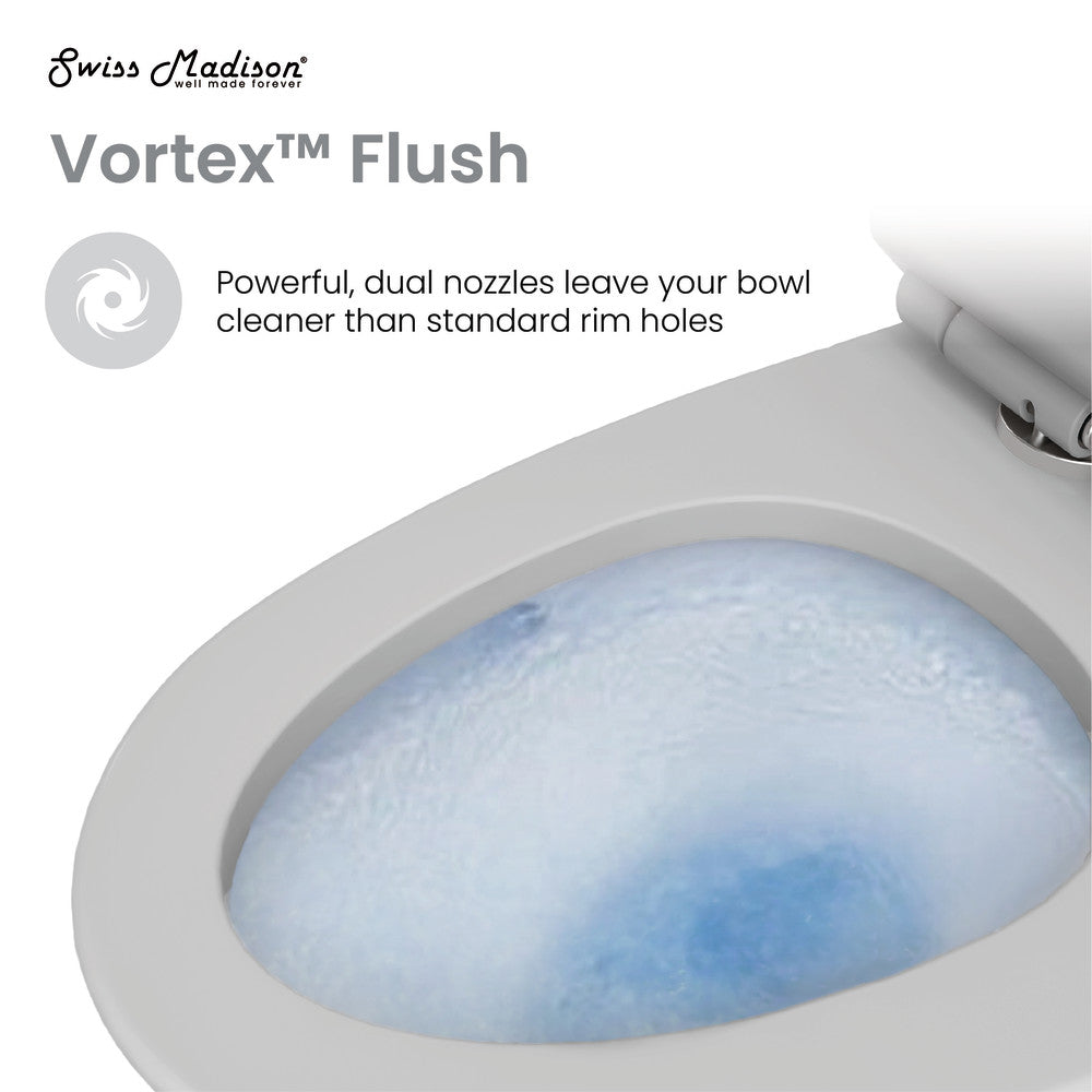 St. Tropez One-Piece Elongated Toilet Vortex™ Dual-Flush 1.1/1.6 gpf in Matte Grey