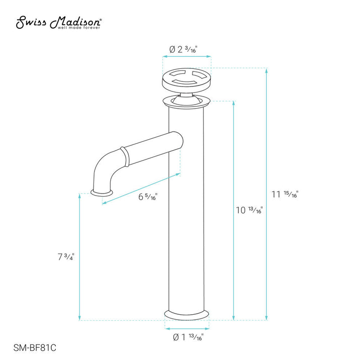 Avallon Single Hole, Single-Handle Wheel, High Arc Bathroom Faucet in Chrome