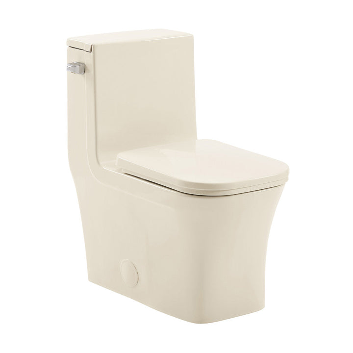 Concorde One Piece Square Left Side Flush Handle Toilet 1.28 gpf in Bisque