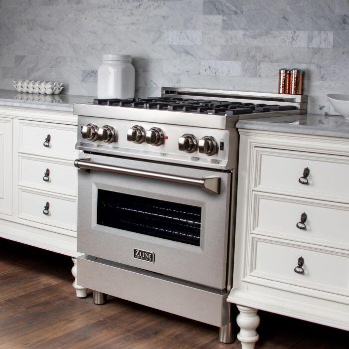 Professional Gas on Gas Range in Stainless Steel with Snow Stainless Door (RG-SN-30) ZLINE 30 in.