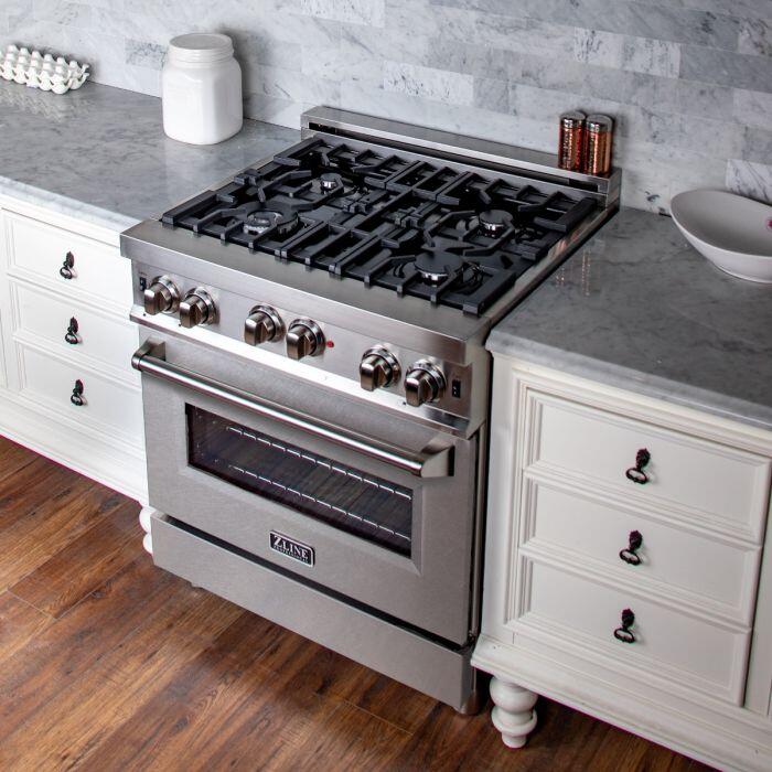 Professional Gas on Gas Range in Stainless Steel with Snow Stainless Door (RG-SN-30) ZLINE 30 in.