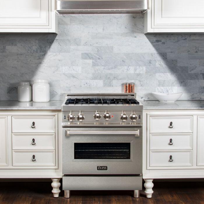 Professional Gas on Gas Range in Stainless Steel with Snow Stainless Door (RG-SN-30) ZLINE 30 in.
