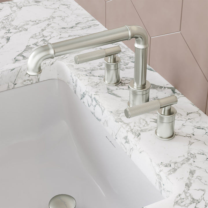 Avallon 8 in. Widespread, Sleek Handle, Bathroom Faucet in Brushed Nickel