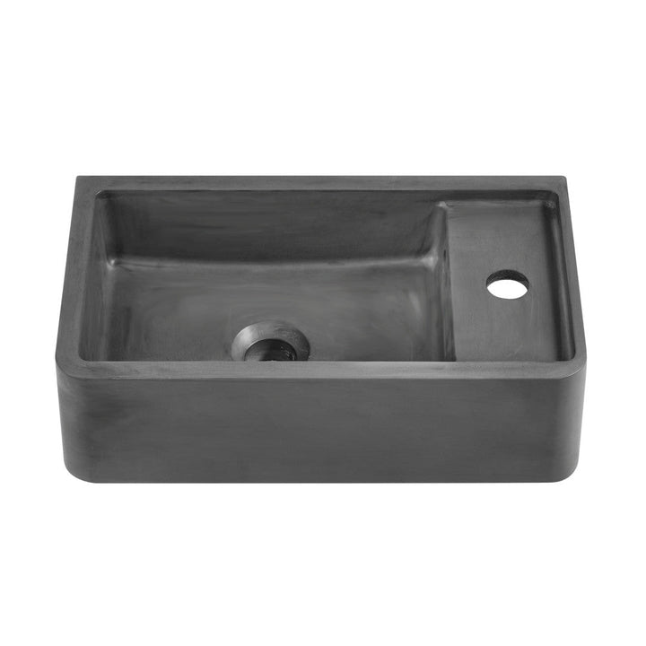 Lisse 16" Rectangle Concrete Wall-Mount Bathroom Sink in Dark Grey