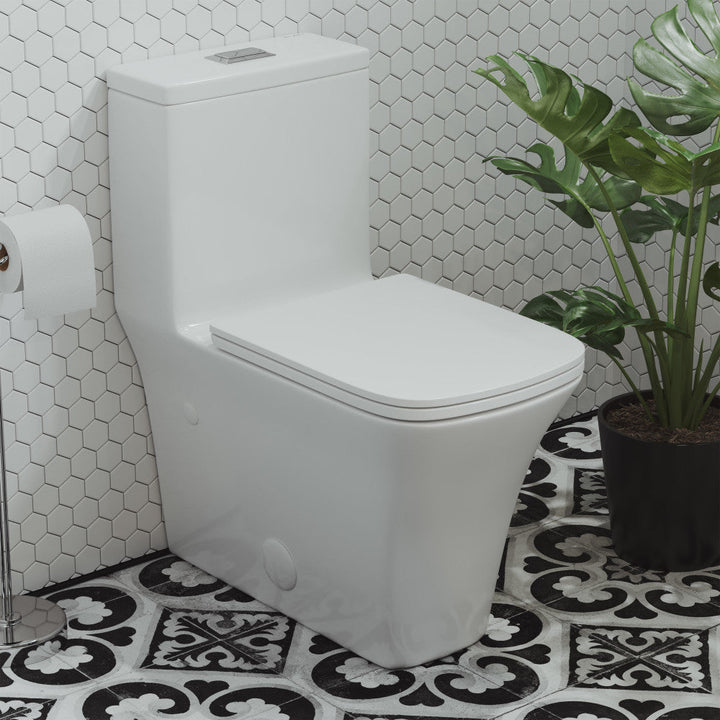 Eclair One-Piece Square Toilet Dual-Flush 0.8/1.28 gpf