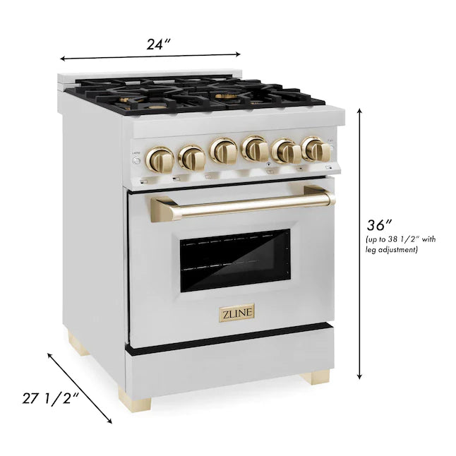 Zline  24-In 4 Burners 2.8-cu ft Convection Oven Freestanding Gas Range