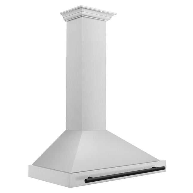 Zline 36" Ducted Stainless Steel with Matte Black Handle Wall-Mounted Range Hood