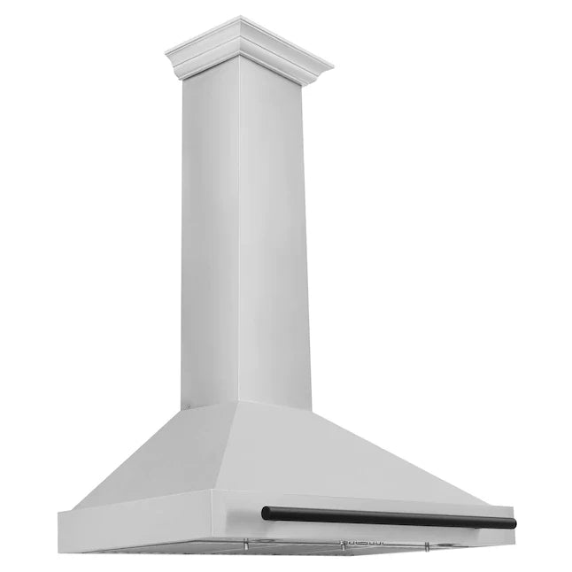 Zline 36" Ducted Stainless Steel with Matte Black Handle Wall-Mounted Range Hood