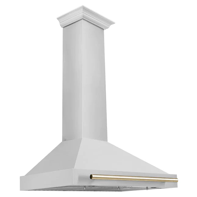Zline  36" Ducted Stainless Steel with Gold Handle Wall-Mounted Range Hood