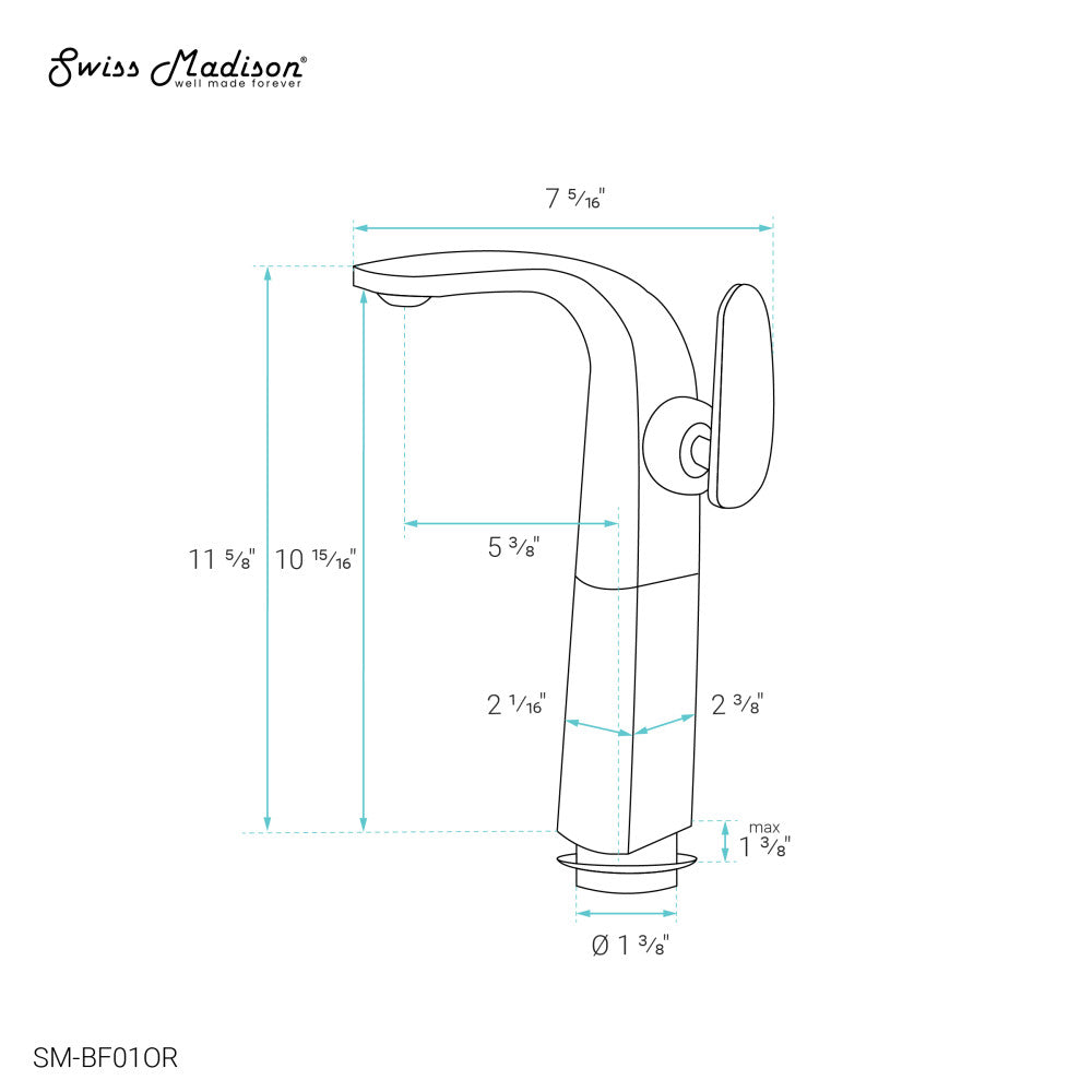 Chateau Single Hole, Single-Handle, High Arc Bathroom Faucet in Oil Rubbed Bronze