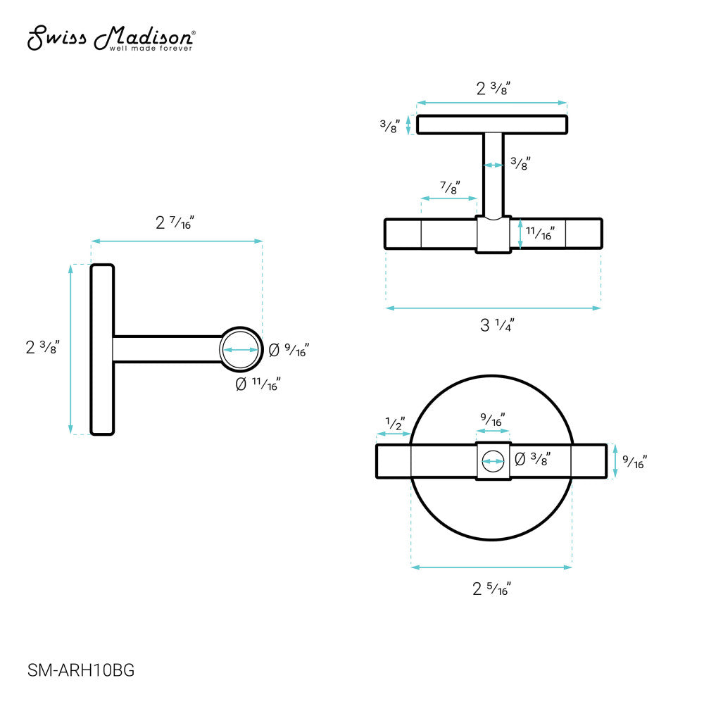 Verre Acrylic Robe Hook in Brushed Gold