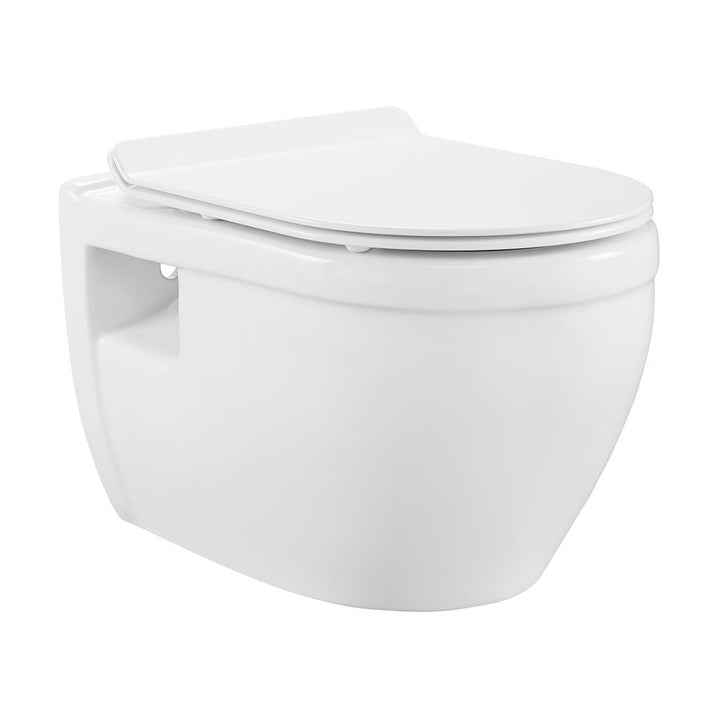 Ivy Wall Hung Elongated Toilet Bowl, Black Hardware