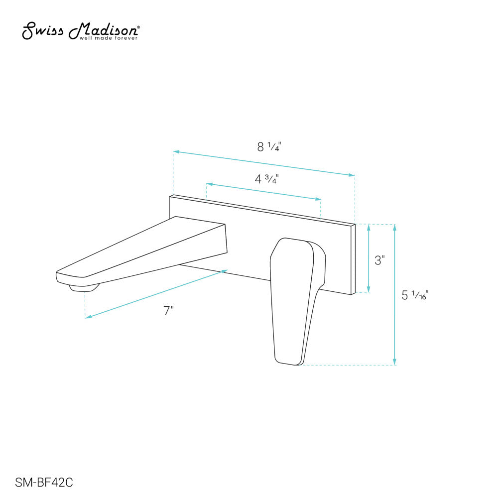 Voltaire Single-Handle, Wall-Mount, Bathroom Faucet in Chrome