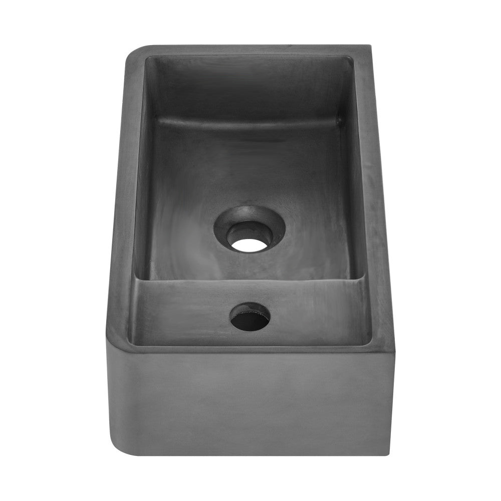 Lisse 16" Rectangle Concrete Wall-Mount Bathroom Sink in Dark Grey