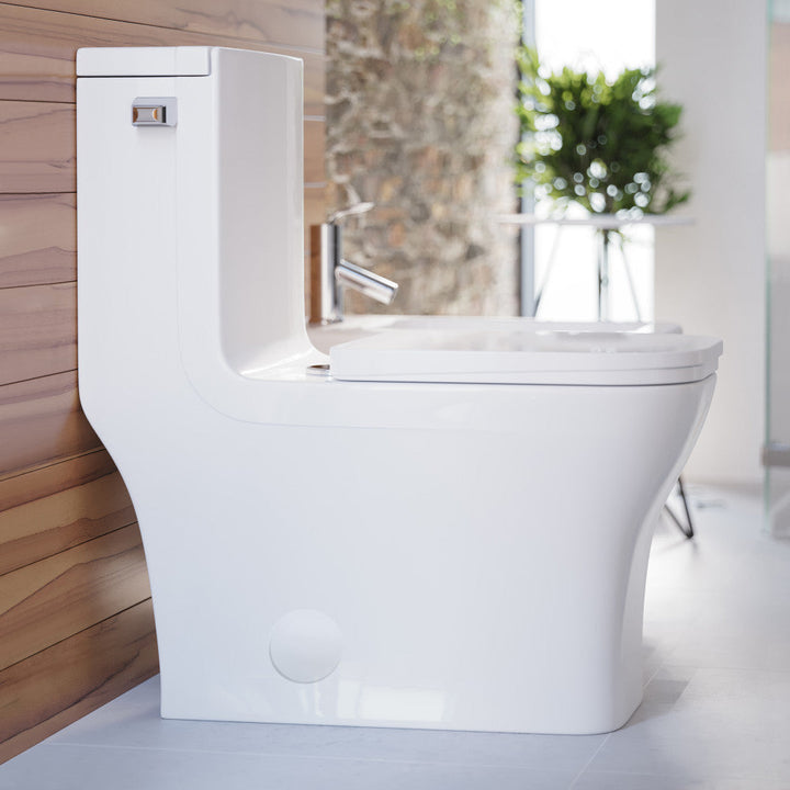 Concorde One-Piece Square Left Side Flush Handle Toilet 1.28 gpf