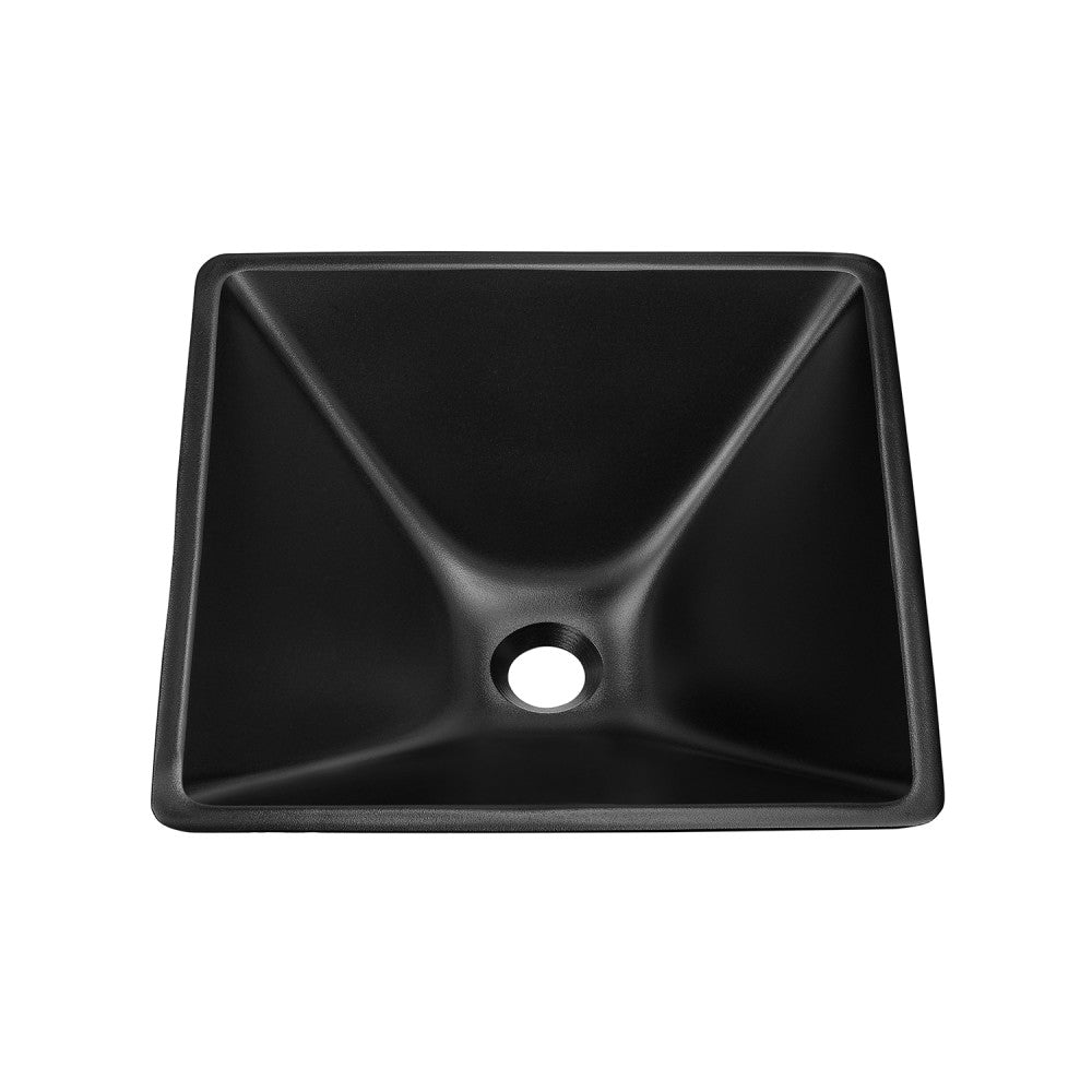 Claire 15.5" Glass Vessel Sink, Black