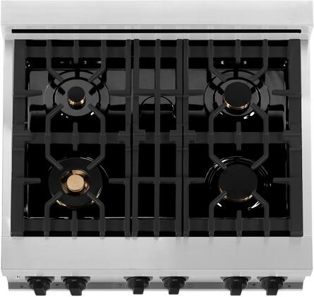 Zline 30" Freestanding All Gas Range With Natural Gas, 4 Sealed Brass Burners, 4 cu. ft. Total Oven