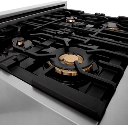 Zline 30" Freestanding All Gas Range With Natural Gas, 4 Sealed Brass Burners, 4 cu. ft. Total Oven