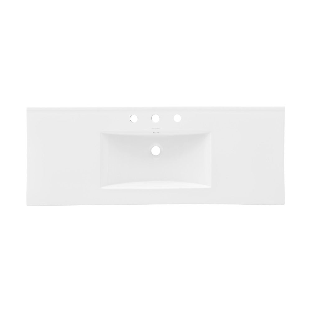 48" Ceramic Vanity Top with Three Faucet Holes