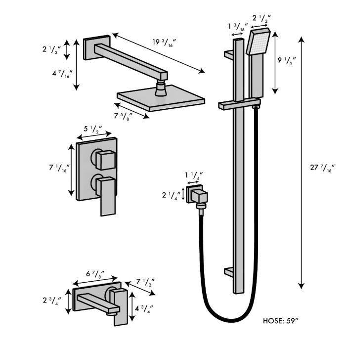 ZLINE Bliss Shower System in Polished Gold, BLS-SHS-PG