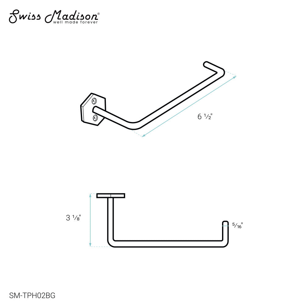 Brusque Toilet Paper Holder in Brushed Gold