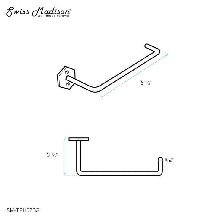 Brusque Toilet Paper Holder in Brushed Gold