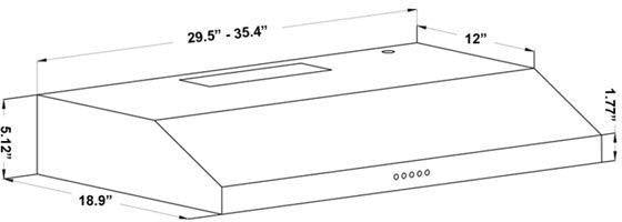 ZLINE 30 in. Stainless Steel Under Cabinet Range Hood, 615-30