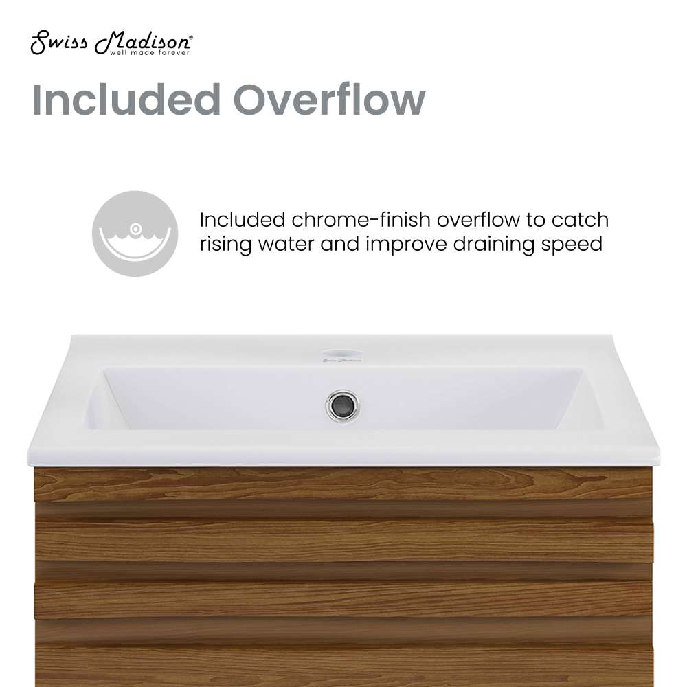 Cascade 18” Bathroom Vanity in Brown Oak