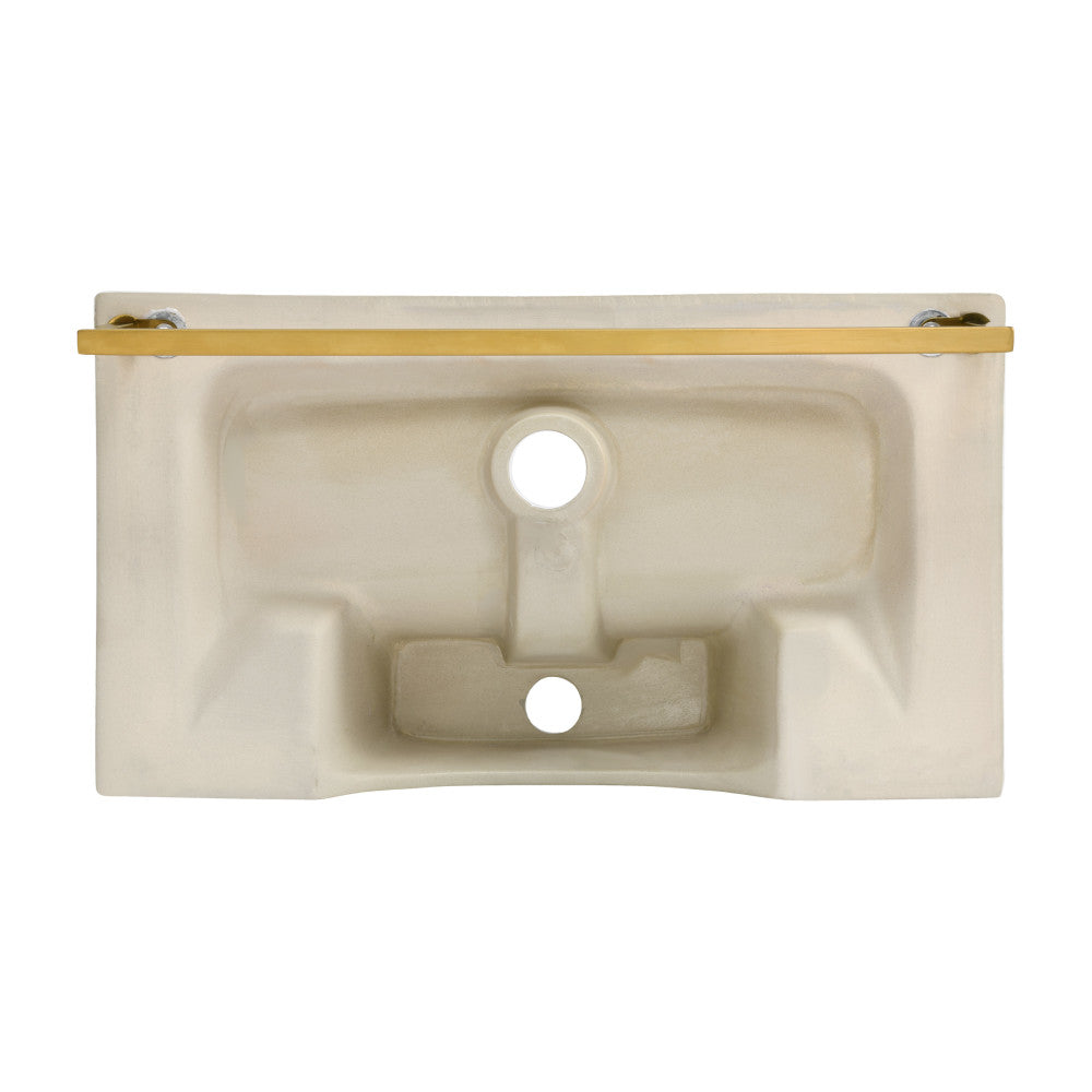 Claire 22" Wall-Mount Bathroom Sink with Brushed Gold Towel Bar