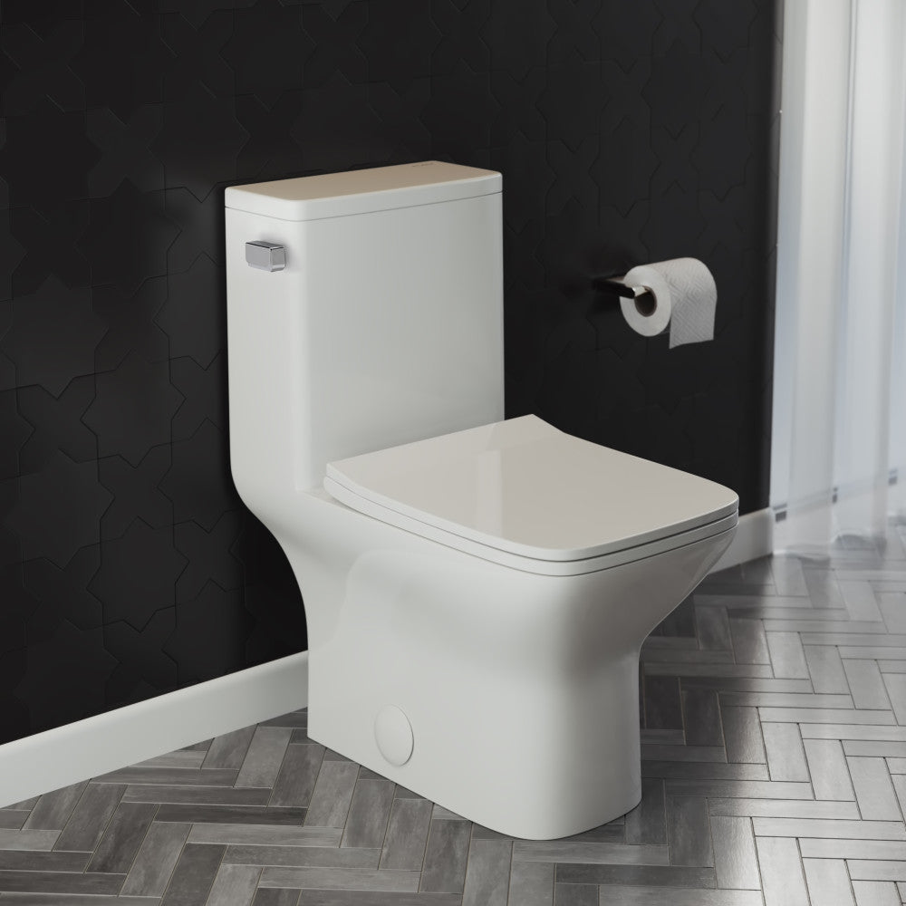 Carre One Piece Square Toilet Left Side Flush, 10" Rough-In 1.28 gpf