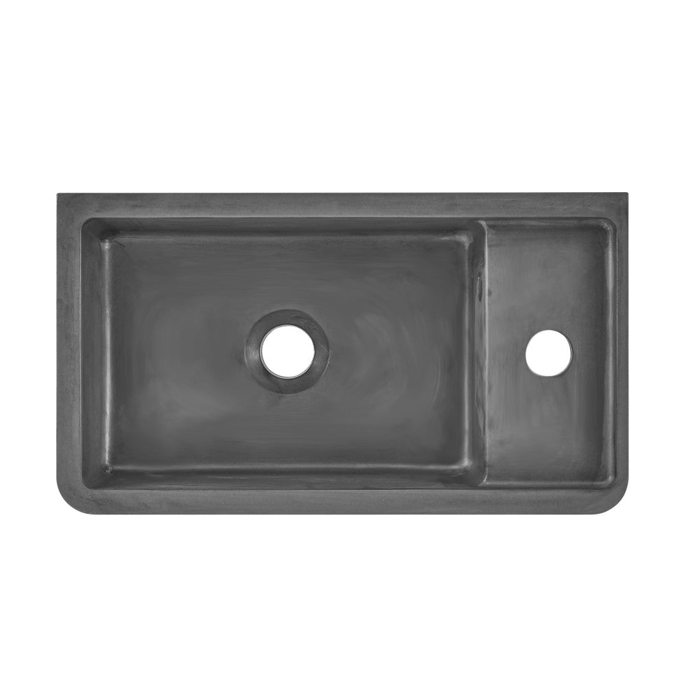 Lisse 16" Rectangle Concrete Wall-Mount Bathroom Sink in Dark Grey