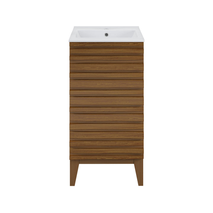 Cascade 18” Bathroom Vanity in Brown Oak