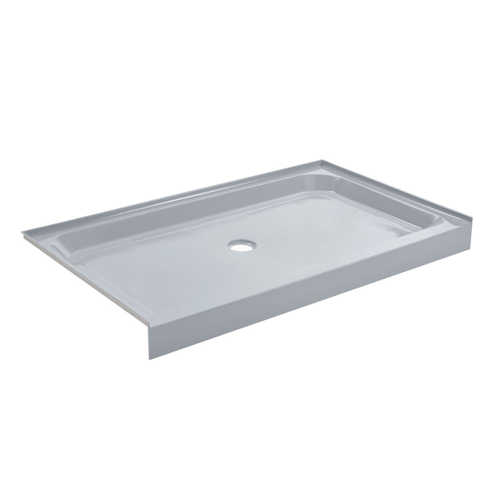 Voltaire 60" x 36" Single-Threshold, Center Drain, Shower Base in Grey