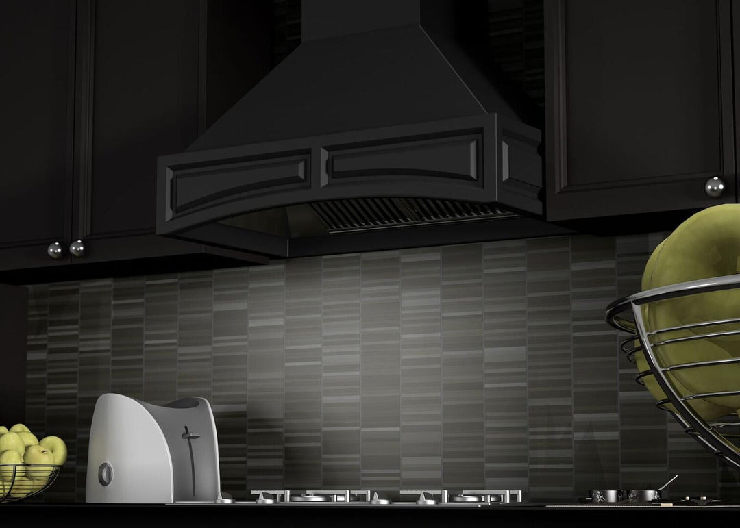 Wooden Wall Mount Range Hood in Black - Includes Motor ZLINE 36 in.