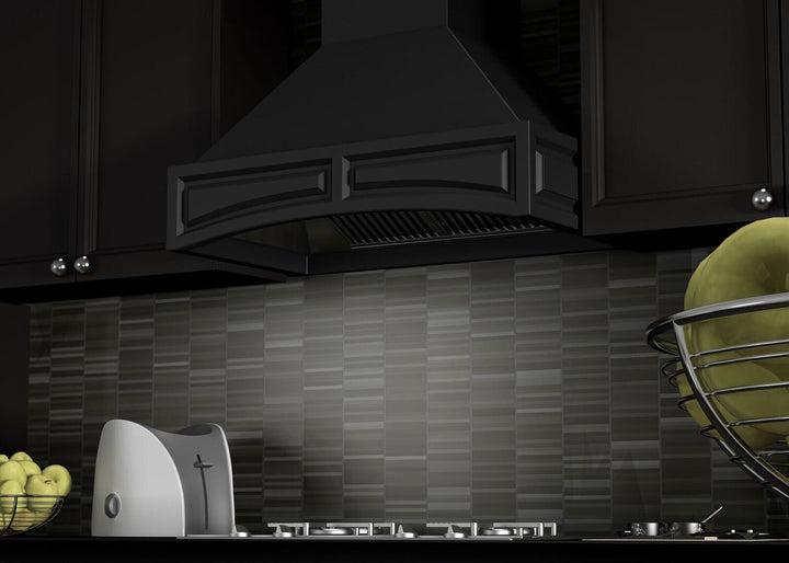 Wooden Wall Mount Range Hood in Black - Includes Motor ZLINE 36 in.
