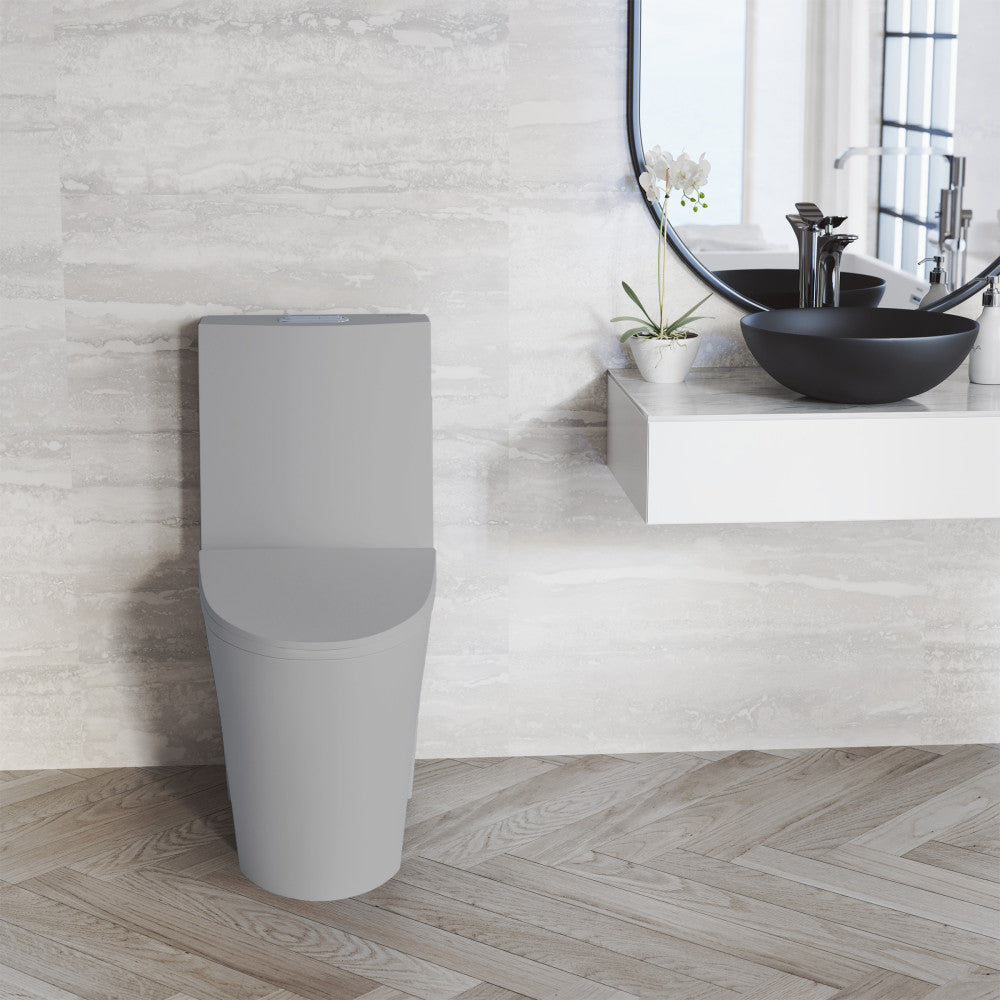 St. Tropez One-Piece Elongated Toilet Vortex™ Dual-Flush 1.1/1.6 gpf in Matte Grey