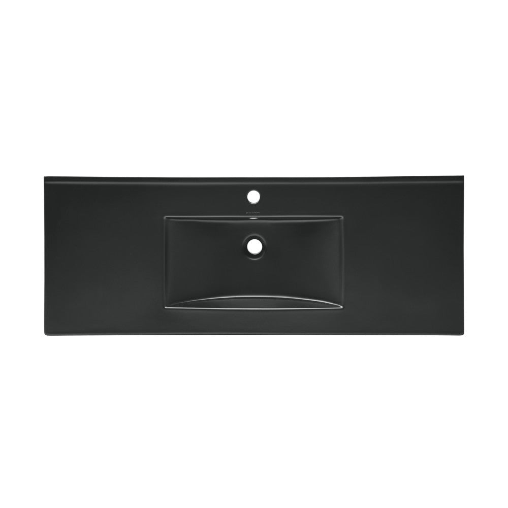 48" Ceramic Vanity Top with Single Faucet Hole in Matte Black