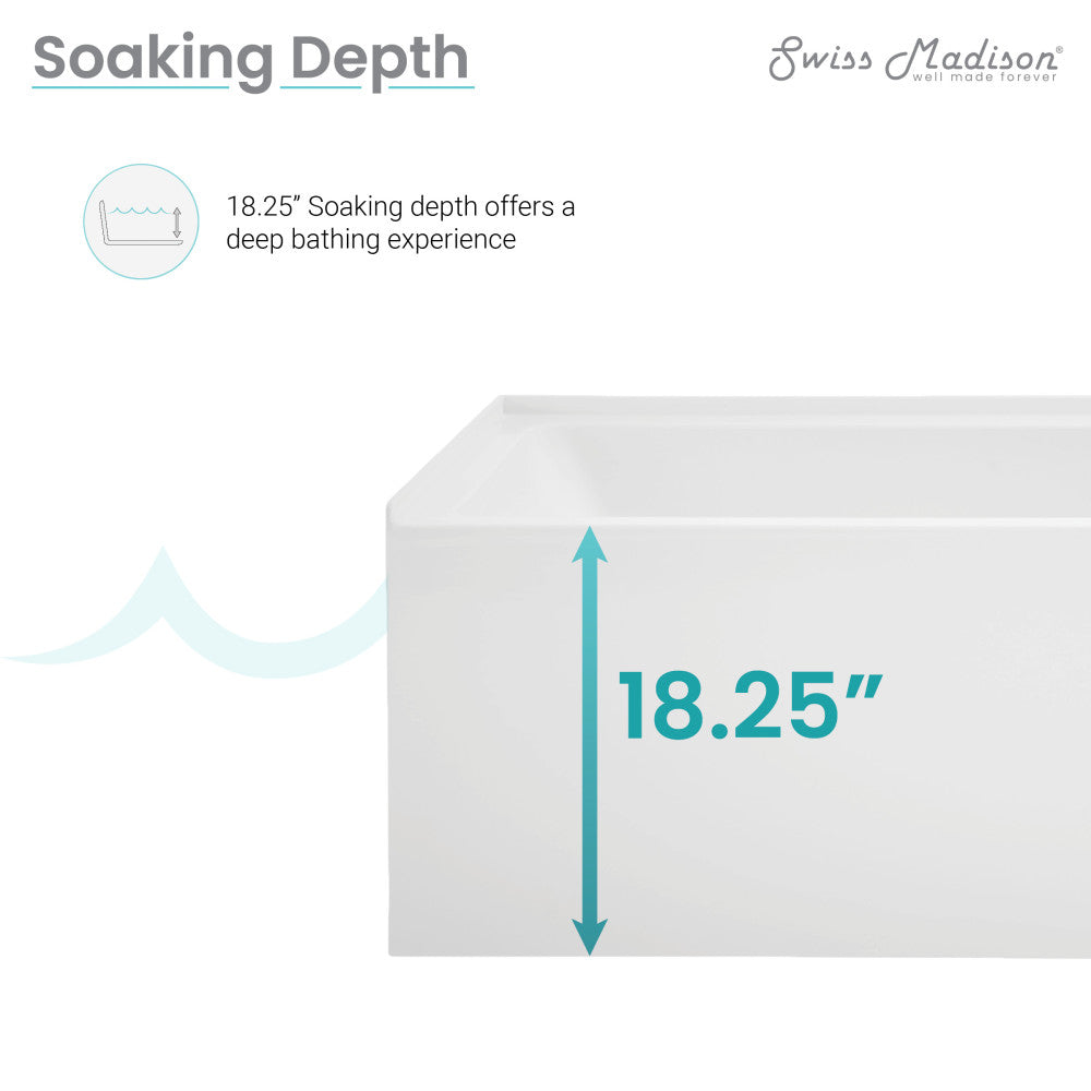 Voltaire 54" x 30" Right-Hand Drain Alcove Bathtub with Apron