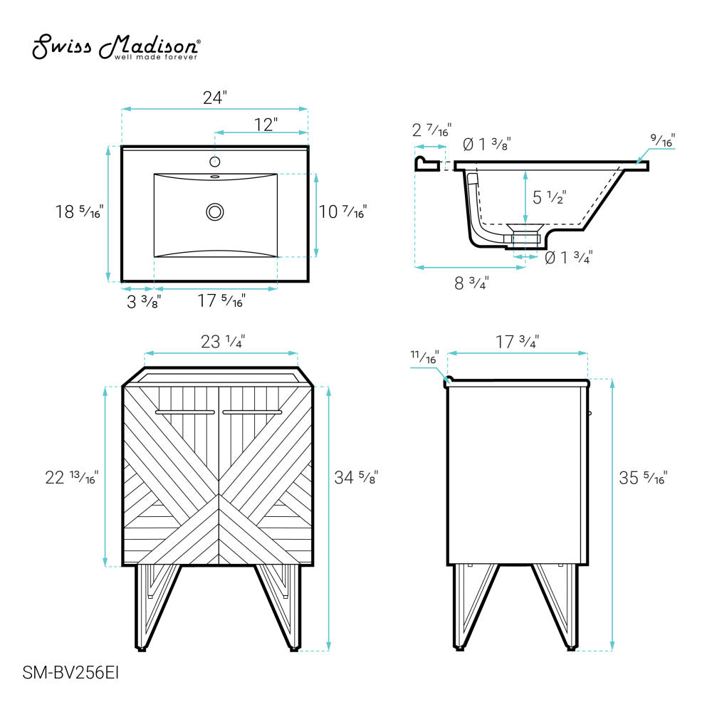 Annecy 24" Bathroom Vanity in Mayhem Greige