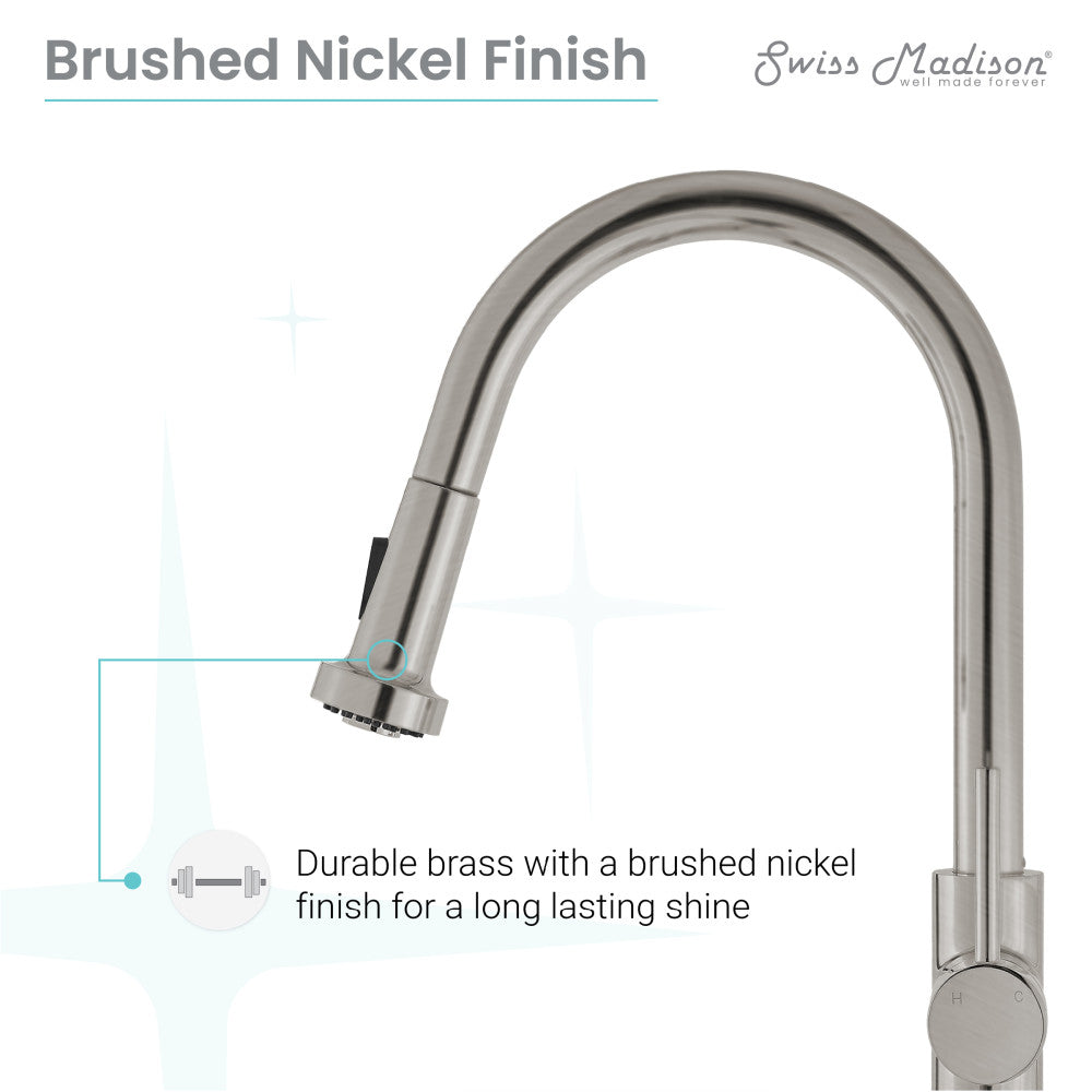 Nouvet Single Handle, Pull-Down Kitchen Faucet in Brushed Nickel