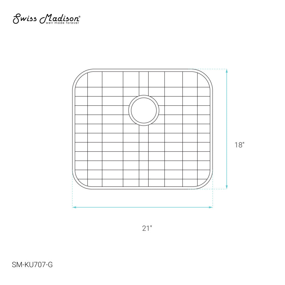 Stainless Steel, Undermount Kitchen Sink Grid for 21 x 18 x 8 Sinks