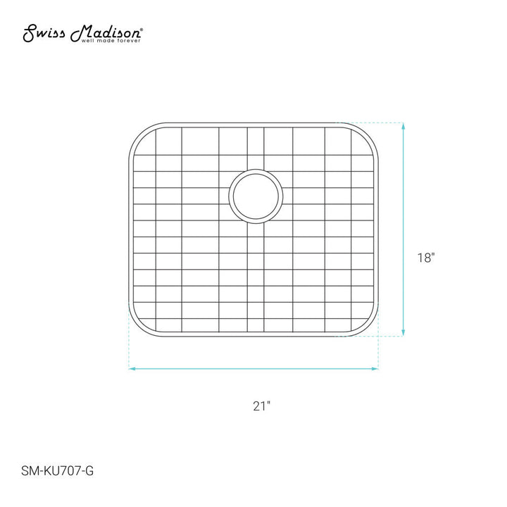 Stainless Steel, Undermount Kitchen Sink Grid for 21 x 18 x 8 Sinks