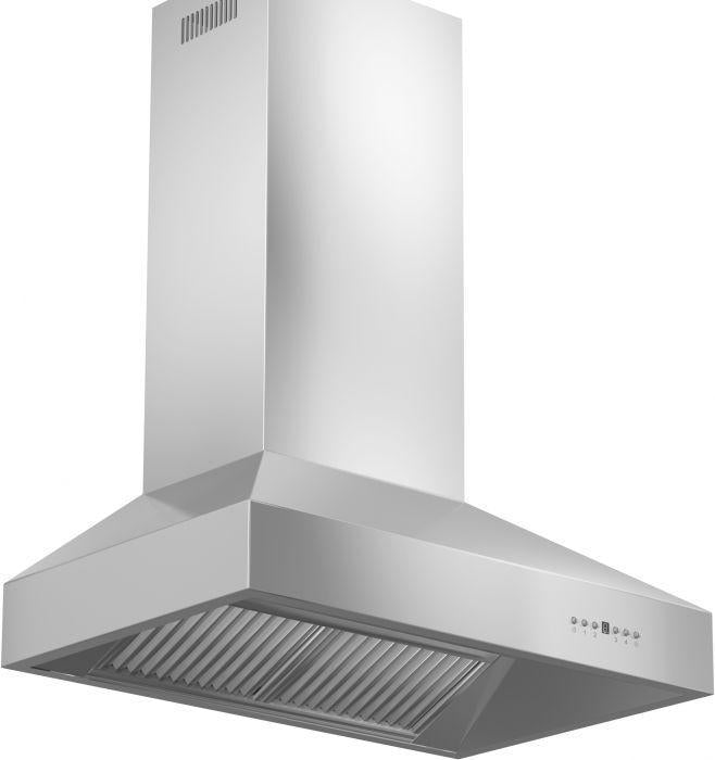 ZLINE 30 in. Professional Convertible Vent Wall Mount Range Hood in Stainless Steel with Crown Molding, 667CRN-30