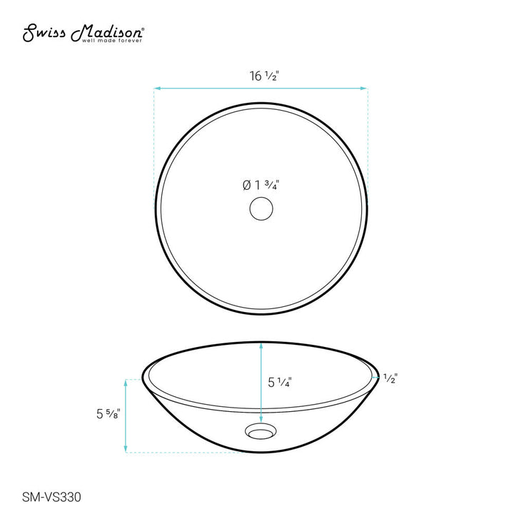 Virage 16.5" Round Glass Vessel Sink