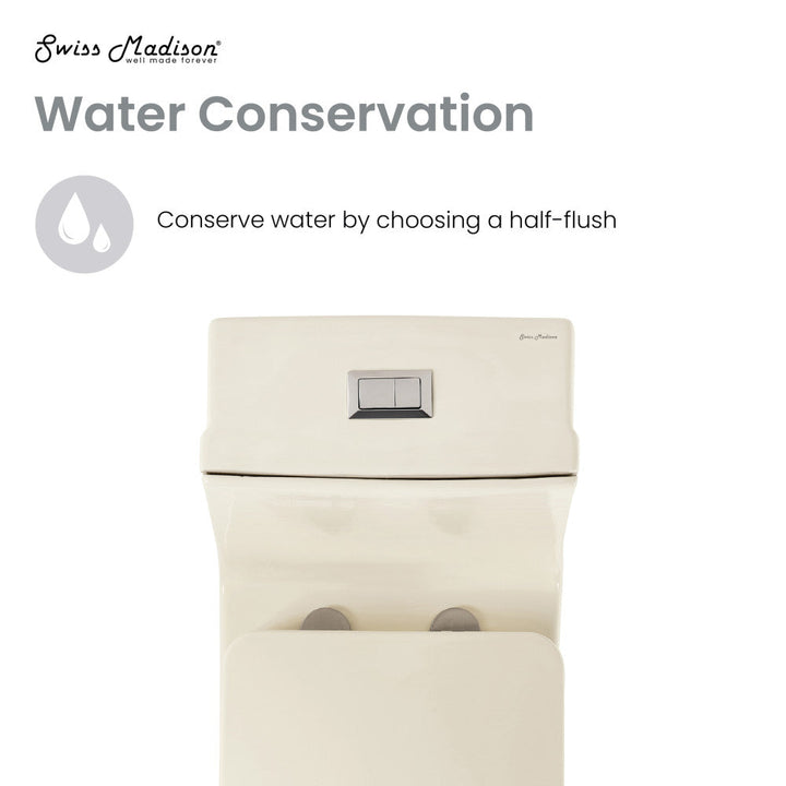 Concorde One Piece Square Toilet Dual Flush 1.1/1.6 gpf in Bisque