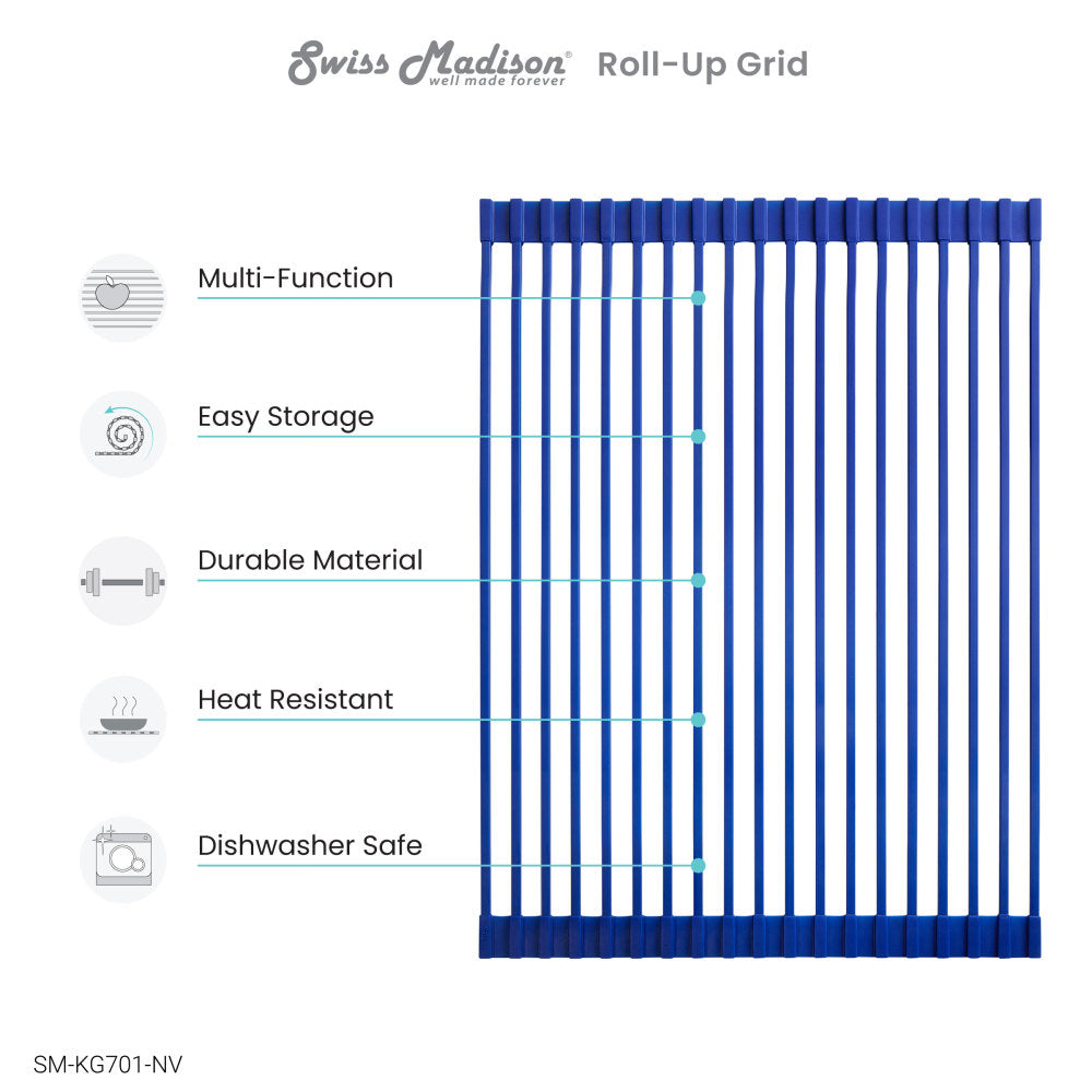 17" x 13" Kitchen Sink Grid, Navy Blue