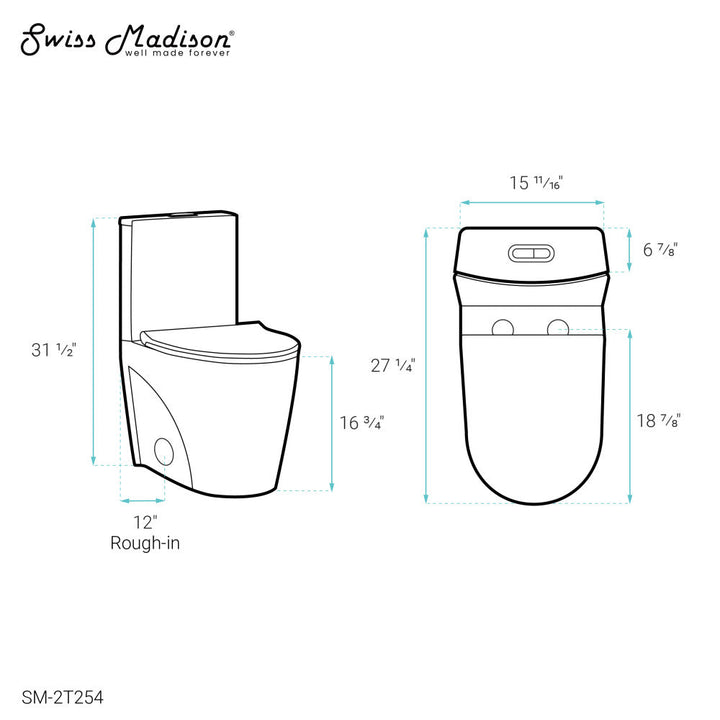 St. Tropez Two-Piece Elongated Toilet Vortex™ Dual-Flush 1.1/1.6 gpf