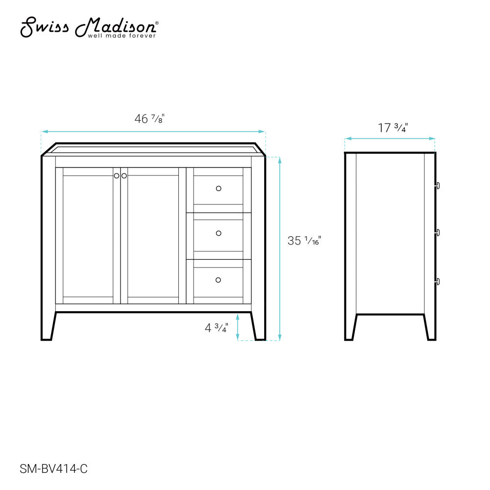 Cannes 48" Bathroom Vanity Cabinet Only (SM-BV414)