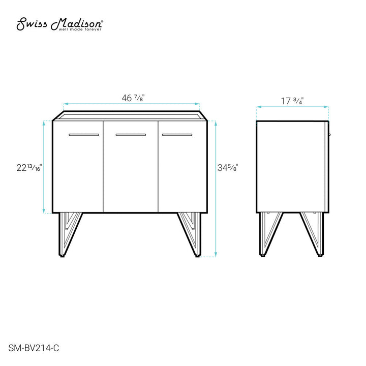 Annecy 48 Glossy White Bathroom Vanity Cabinet Only (SM-BV214)